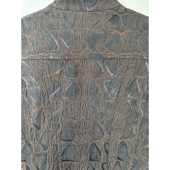 VTG Y2K Cache Luxe 2 Pc Low Rise Flare Pants (2) Zip Jacket Set (XS) Brown Black - Picture 8 of 16